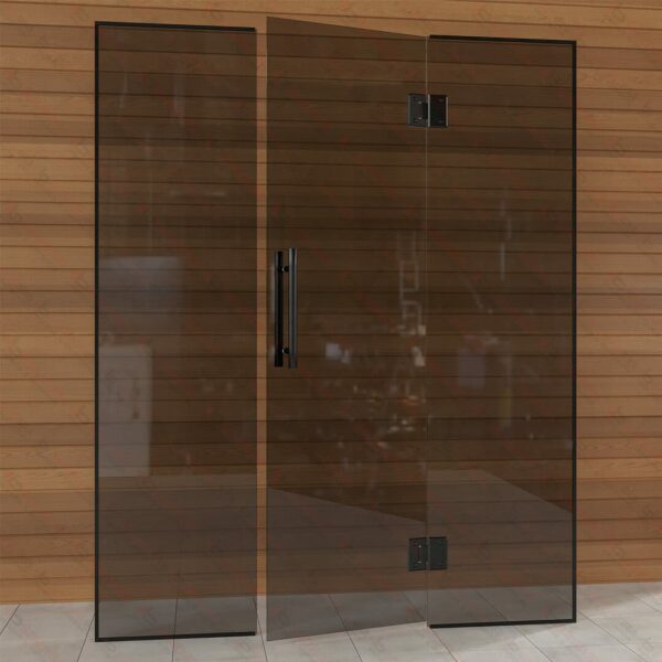 Sauna Glass Wall, Grey Glass, 6 Feet Wide - Image 2