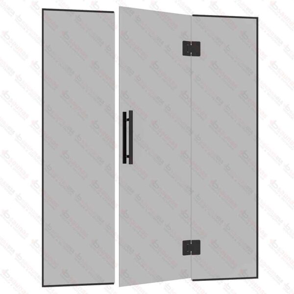 Sauna Glass Wall, Grey Glass, 6 Feet Wide