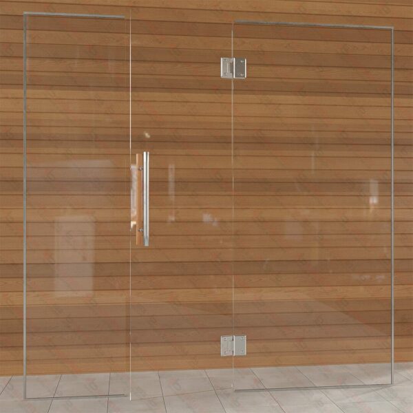 Sauna Glass Wall, Clear Glass, 7 Feet Wide - Image 2