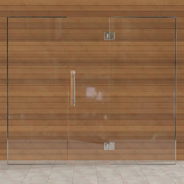 Sauna Glass Wall, Clear Glass, 8 Feet Wide - Image 2