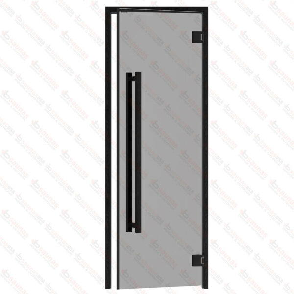 Aspen Black Frame Door Benelux Square, Grey Glass, 690x1890 mm (27 1/8" x 74 3/8") - Image 4