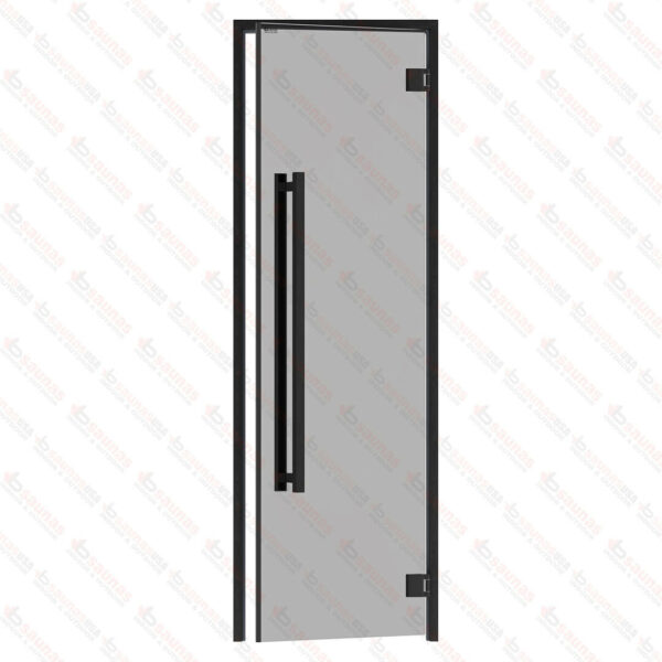 Aspen Black Frame Door Benelux Square, Grey Glass, 690x2090 mm (27 1/8" x 82 1/4") - Image 4