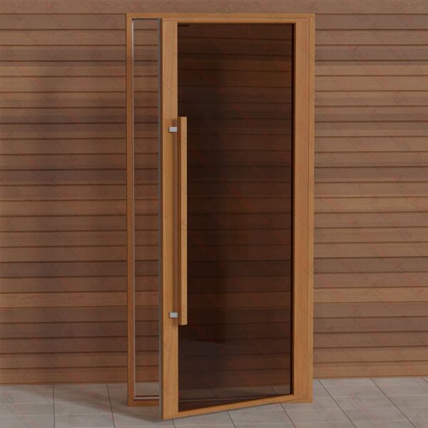 Etna Thermal Aspen Wood Framed Door, Bronze Glass, 1000x2100 mm (39 3/8" x 82 3/4") - Image 6