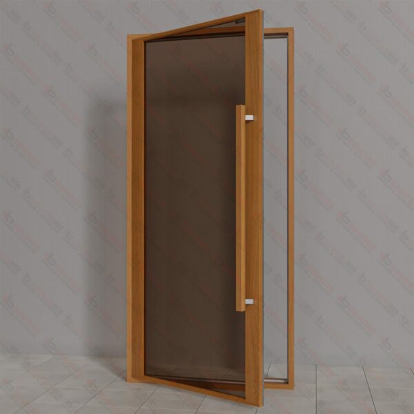 Etna Thermal Aspen Wood Framed Door, Bronze Glass, 1000x2100 mm (39 3/8" x 82 3/4") - Image 3