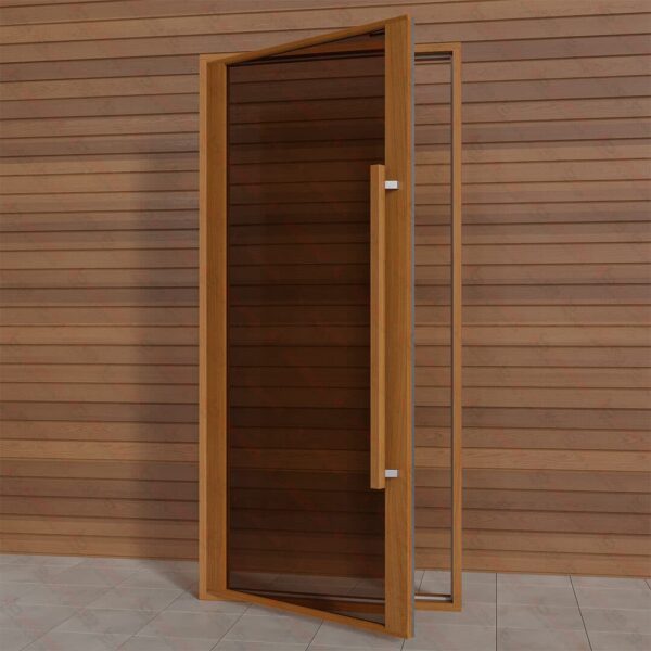 Etna Thermal Aspen Wood Framed Door, Bronze Glass, 1000x2100 mm (39 3/8" x 82 3/4") - Image 2