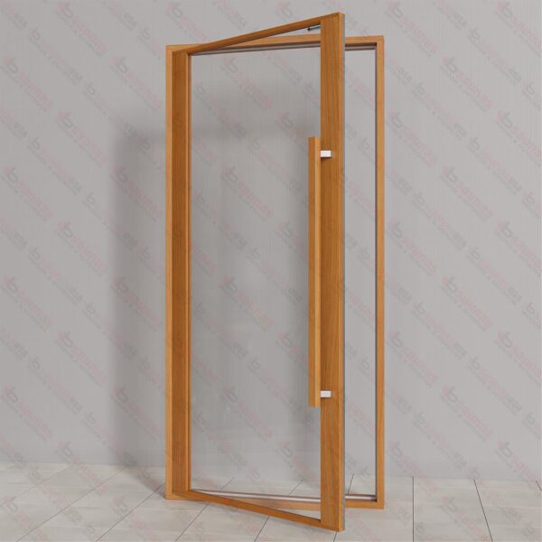 Etna Thermal Aspen Wood Framed Door, Clear Glass, 1000x2100 mm (39 3/8" x 82 3/4") - Image 3