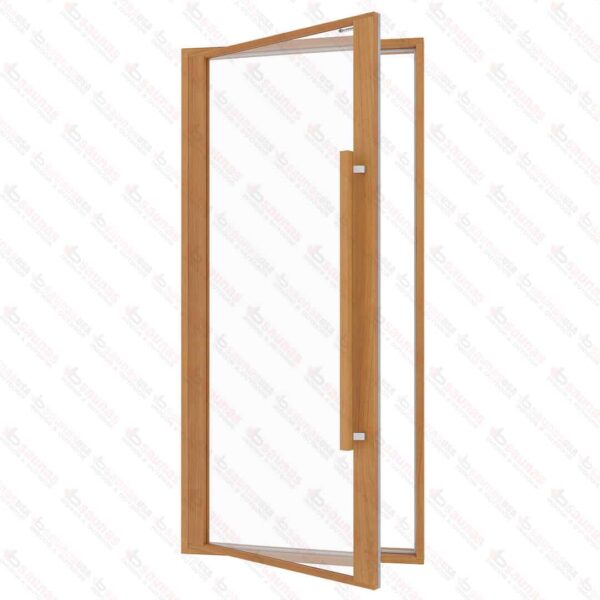 Etna Thermal Aspen Wood Framed Door, Clear Glass, 1000x2100 mm (39 3/8" x 82 3/4")