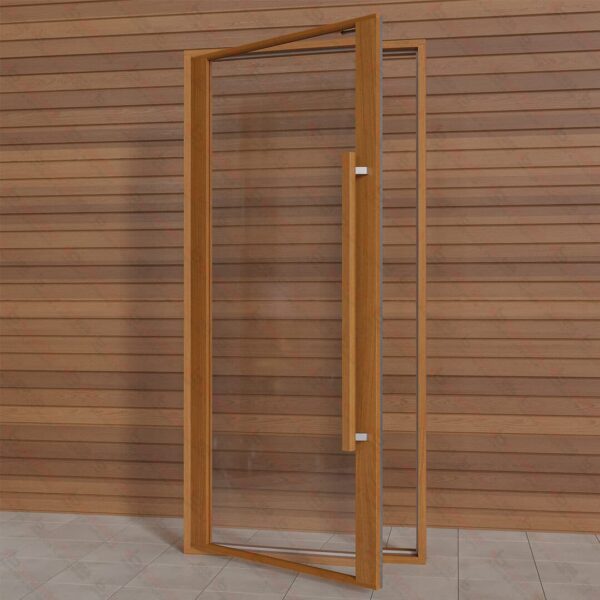 Etna Thermal Aspen Wood Framed Door, Clear Glass, 1000x2100 mm (39 3/8" x 82 3/4") - Image 2