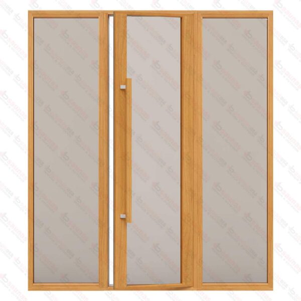 Sauna Glass Wall, ETNA, Bronze Glass, 6 Feet Wide