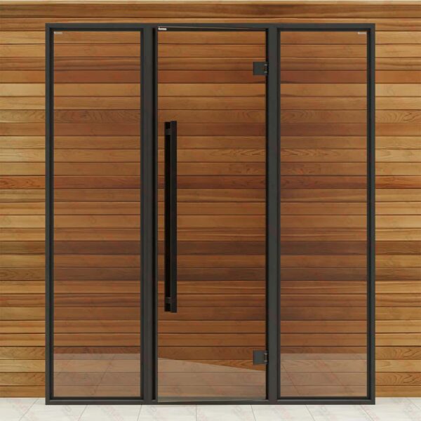 Sauna Glass Wall, Aluminum Framed, Bronze Glass, 6 Feet Wide - Image 2