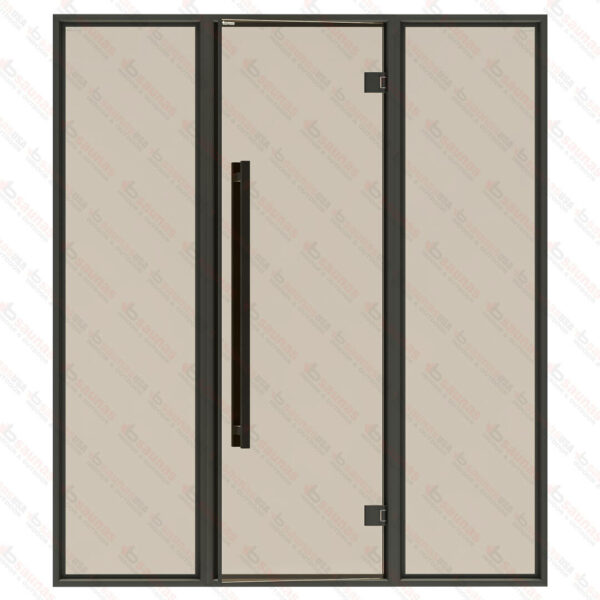 Sauna Glass Wall, Aluminum Framed, Bronze Glass, 6 Feet Wide