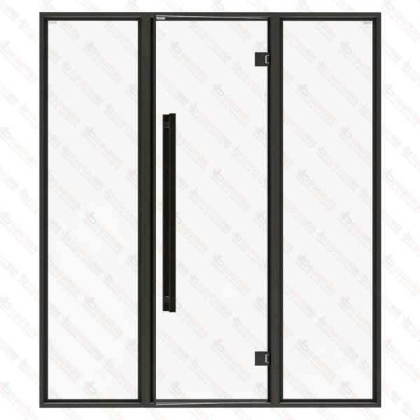 Sauna Glass Wall, Aluminum Framed, Clear Glass, 6 Feet Wide