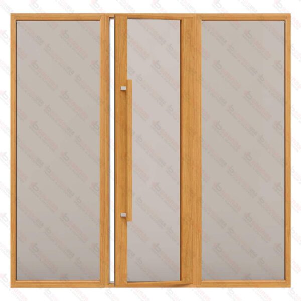 Sauna Glass Wall, ETNA, Bronze Glass, 7 Feet Wide