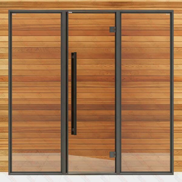 Sauna Glass Wall, Aluminum Framed, Bronze Glass, 7 Feet Wide - Image 2