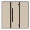 Sauna Glass Wall, Aluminum Framed, Bronze Glass, 7 Feet Wide